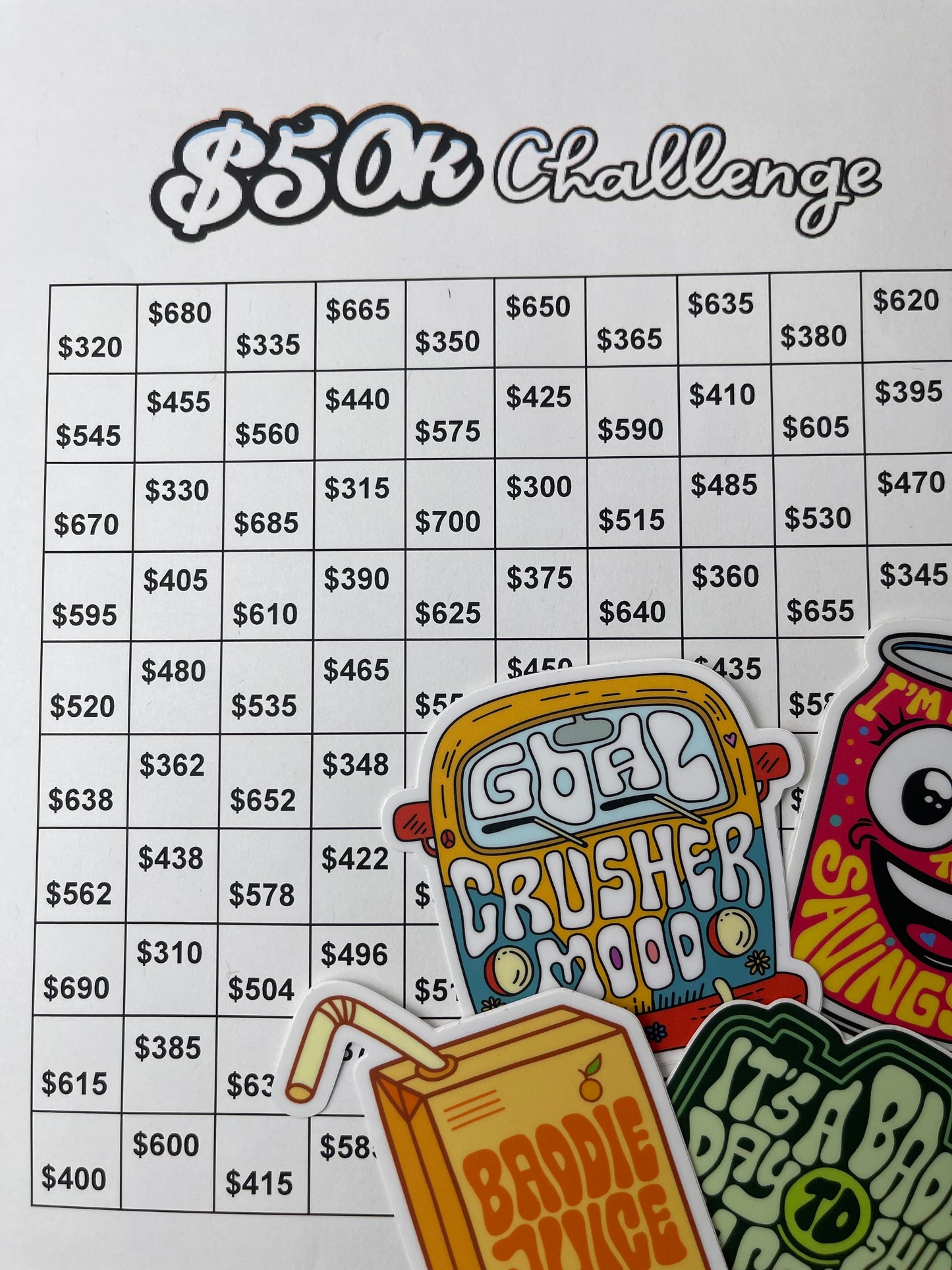 50K challenge, digital product, savings challenge, budgets