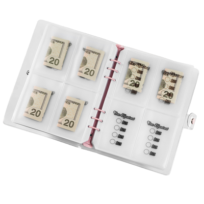 Money holder with multiple compartments for currency notes on a white background