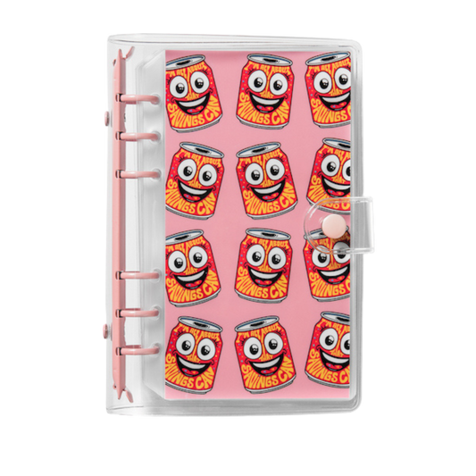 Planner cover with cartoon chicken wings design on a pink background