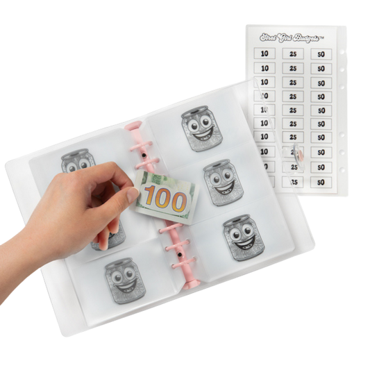 Hand holding a dollar bill over a sheet with smiley face can designs and a chart on a white background.