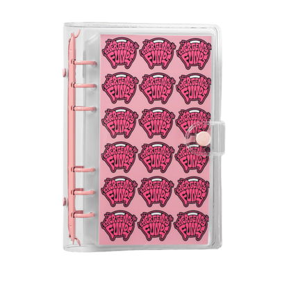 Pink planner cover with 'Punked' design on a white background