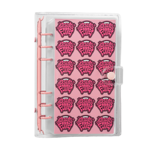 Pink planner cover with 'Punked' design on a white background